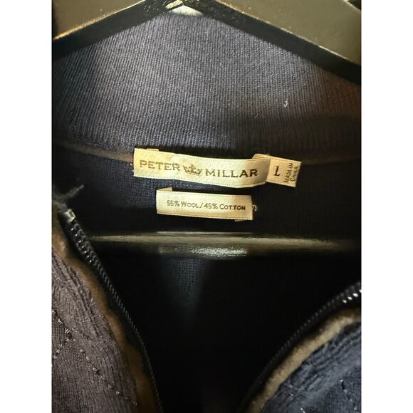 Peter Millar Apex Mens Large Blue TPC Sawgrass Wool/Cotton Jacket Elbow Pads - Picture 4 of 8